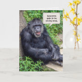 Chimpansee Verjaardag wordt ouder Kaart (Gele Bloem)