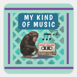 chimpansee  vierkante sticker