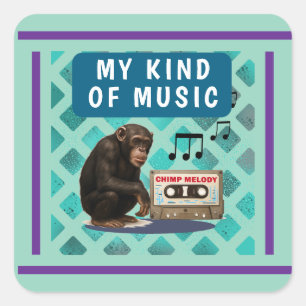 chimpansee vierkante sticker