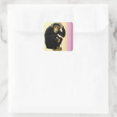 chimpansee vierkante sticker (Tas)