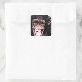 Chimpansee Vierkante Sticker (Tas)