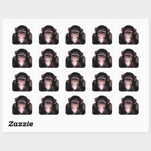 Chimpansee Vierkante Sticker (Vel)