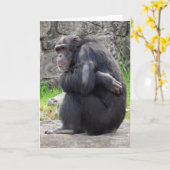 Chimpansee-Wenskaart Kaart (Gele Bloem)