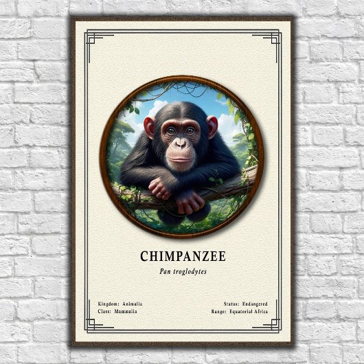 Chimpansee Zoölogie Serie Poster