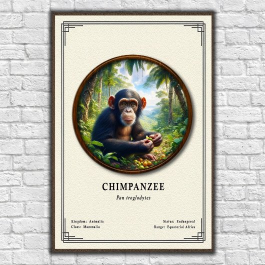 Chimpansee Zoölogie Serie Poster