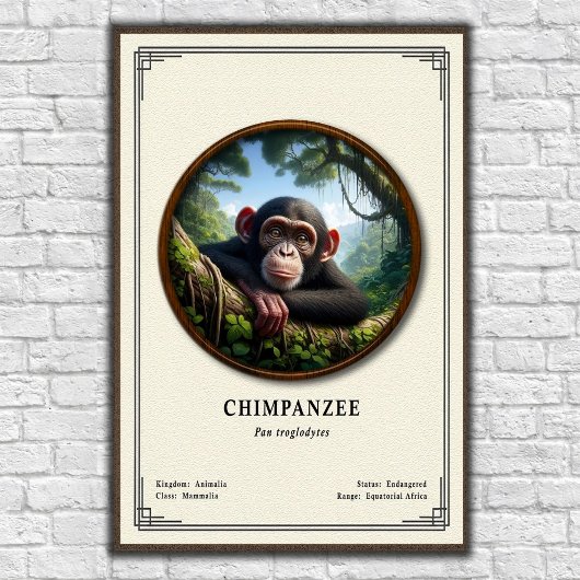 Chimpansee Zoölogie Serie Poster