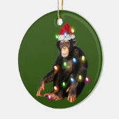 Chimpansees met Pet met kerstmis Keramisch Ornament (Links)