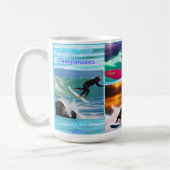 Chimpansees Surfing Photo Collage, Coffee Mok (Links)