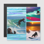 Chimpansees Surfing Photo Collage, Magnetische Kaa (Voorkant / Achterkant)