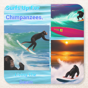 Chimpansees Surfing Photo Collage, Onderzetters