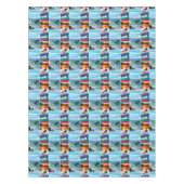 Chimpansees Surfing Photo Collage Tafelkleed (Voorkant)