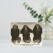 Chimpansees voor een pomp briefkaart (Staand voorkant)