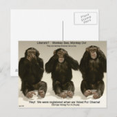 Chimpansees voor een pomp briefkaart (Voorkant / Achterkant)
