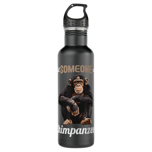 Chimpansees Zei iemand chimpansee? Waterfles (Voorkant)