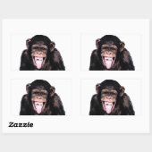 Chimpanseetong Rechthoekige Sticker (Vel)