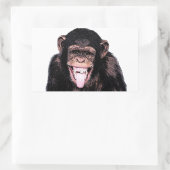 Chimpanseetong Rechthoekige Sticker (Tas)