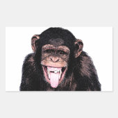 Chimpanseetong Rechthoekige Sticker (Voorkant)