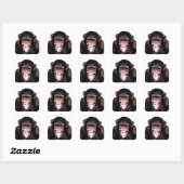 Chimpanseetong Vierkante Sticker (Vel)