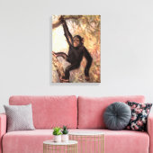 Chimpanzee-aap van CE Swan,  wilde dieren Canvas Afdruk (Insitu (Woonkamer))