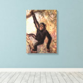 Chimpanzee-aap van CE Swan,  wilde dieren Canvas Afdruk (Insitu (Houten vloer))