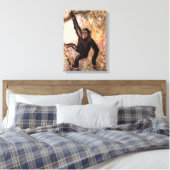 Chimpanzee-aap van CE Swan,  wilde dieren Canvas Afdruk (Insitu (Slaapkamer))