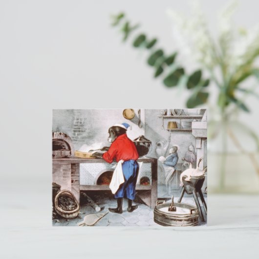 Chimpanzee Chef Briefkaart (Staand voorkant)