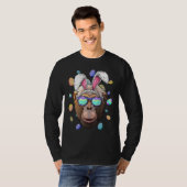 Chimpanzee Easter Bunny Ears Funny Easter Eggs Hun T-shirt (Voorkant volledig)