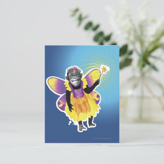 Chimpanzee Fairy Briefkaart (Staand voorkant)