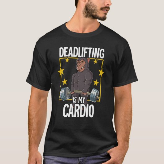 Chimpanzee Gym Weight Training Deadlift T-shirt (Voorkant)