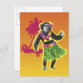 Chimpanzee Hula Dancing Briefkaart (Voorkant / Achterkant)
