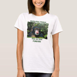 CHIMPANZEE II Wildlife Art & Poem Dames Shirt