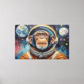 CHIMPANZEE IN SPACE-15 CANVAS AFDRUK (Voorkant)