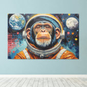 CHIMPANZEE IN SPACE-15 CANVAS AFDRUK (Insitu (Houten vloer))