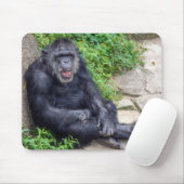Chimpanzee Leaning On Rock Muismat (Met muis)