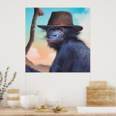 CHIMPANZEE MONKEY CHIMPIANNA JONES POSTER (Keuken)