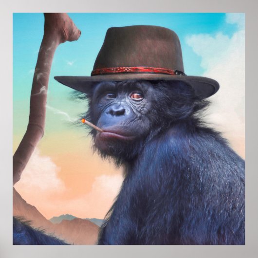 CHIMPANZEE MONKEY CHIMPIANNA JONES POSTER (Voorkant)