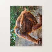 Chimpanzee Monkey. Jigzaag Puzzle Legpuzzel (Verticaal)