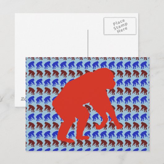 Chimpanzee Pattern Art Briefkaart (Voorkant / Achterkant)