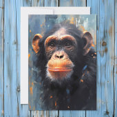 Chimpanzee Portrait Feestdagenkaart