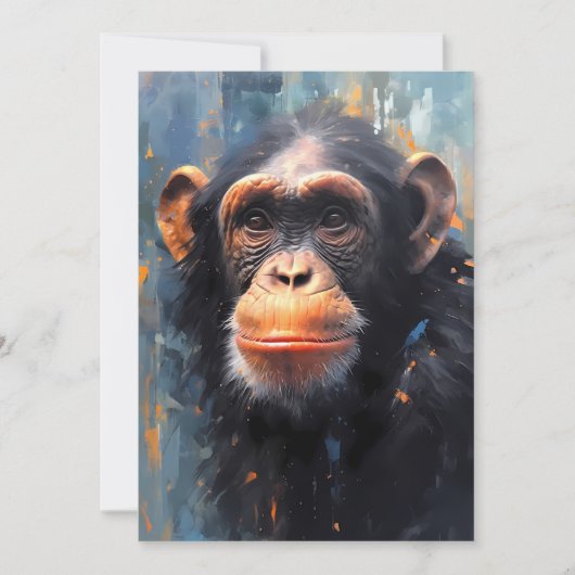 Chimpanzee Portrait Feestdagenkaart (Voorkant)