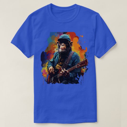 Chimpanzee-spelgitaar T-shirt (Design voorkant)