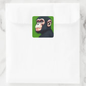 Chimpanzee Square Sticker (Tas)