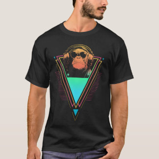 Chimpanzee Vaporwave Synthwave 90s 80s Sunset gift T-shirt