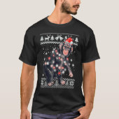 Chimpanzee Xmas Lighting Santa Monkey Ugly Christm T-shirt (Voorkant)