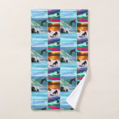 Chimpanzees Surfing Photo Collage, Handhanddoek Handdoek (Handdoek)