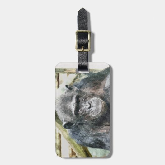 CHIMPANZES BAGAGELABEL (Voorkant verticaal)