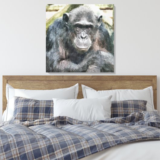 CHIMPANZES CANVAS AFDRUK (Insitu (Slaapkamer))