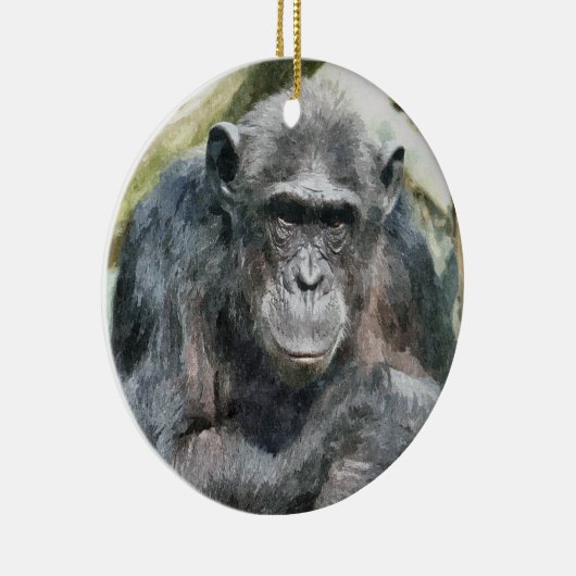 CHIMPANZES KERAMISCH ORNAMENT (Rechts)