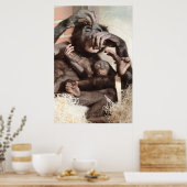CHIMPANZES POSTER (Keuken)