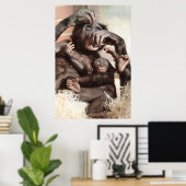 CHIMPANZES POSTER (Thuiskantoor)